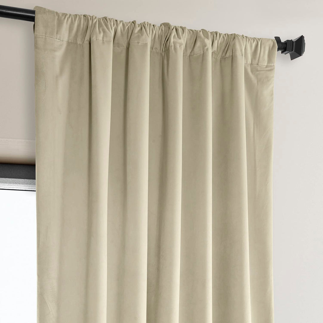 Exclusive Fabrics Signature Plush Velvet Hotel Blackout Curtains (1 Panel) - Luxury Soft Drapery for Light Control & Elegance