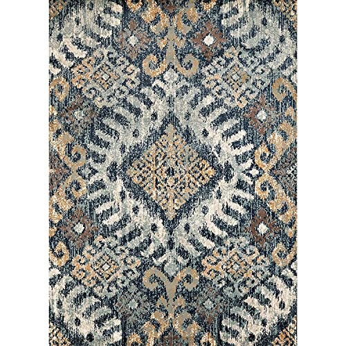 Westfield Home Sphinx Zaire Area Rug Blue/Navy 1'10" x 7'3" 8' Runner Ivory