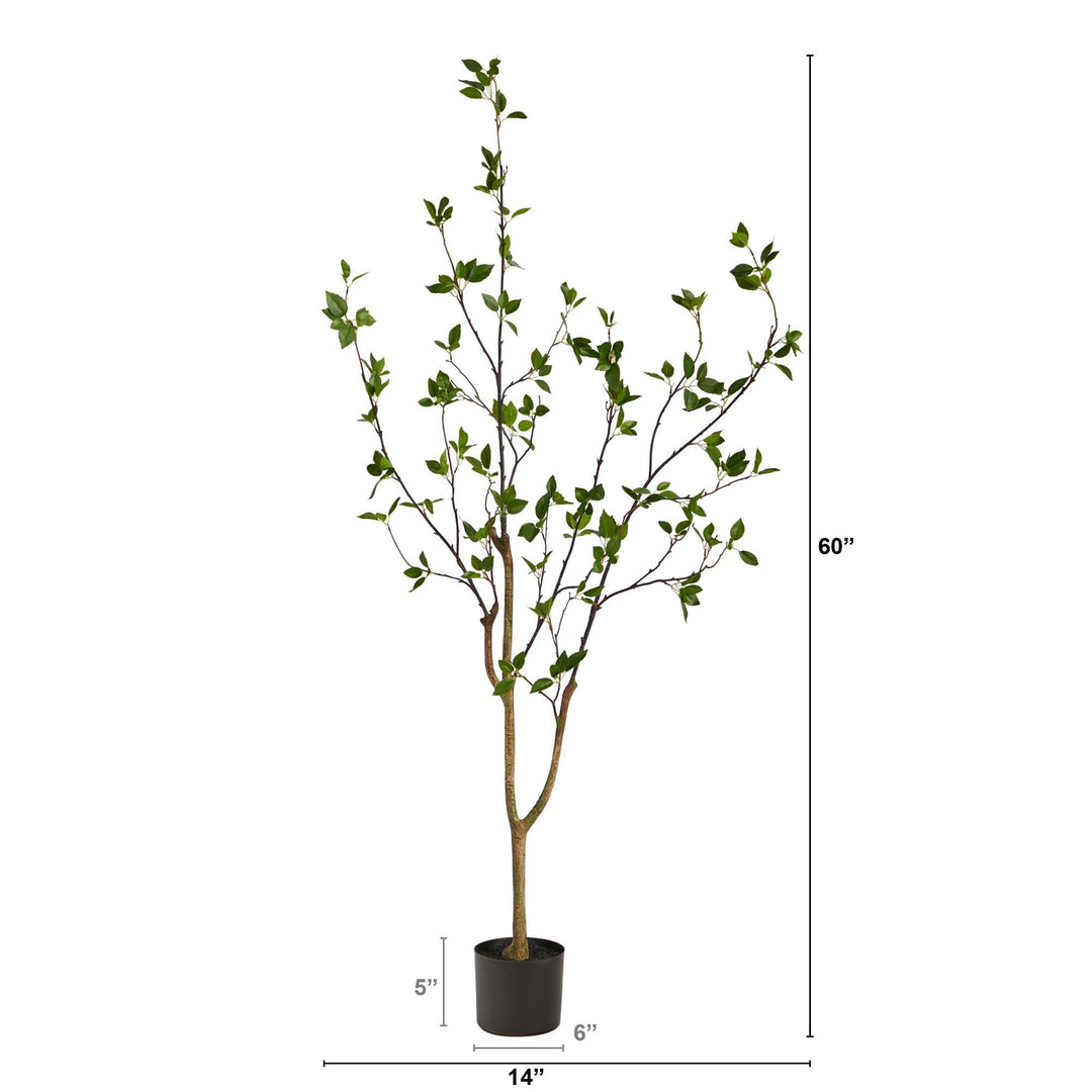 5' Minimalist Citrus Artificial Tree Black