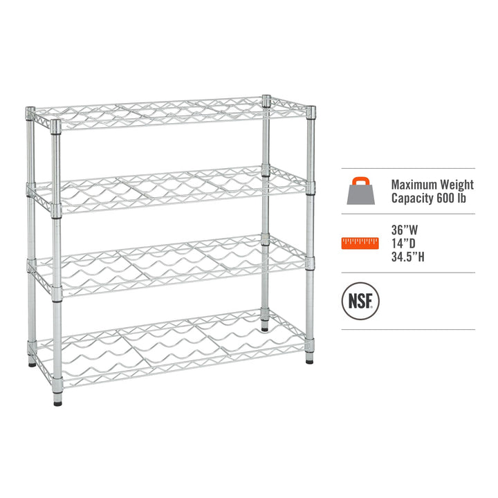 TRINITY EcoStorage 4-Tier Adjustable Metal Wire Wine Rack Freestanding Stackable