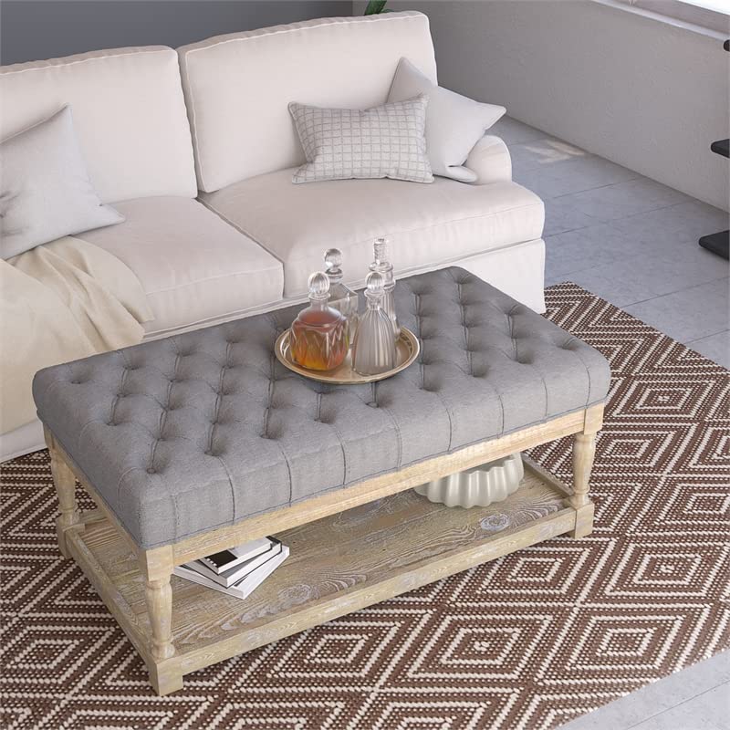 American Home Classic Athena Rectangular Coffee Table in Frost Gray - Diamond Home USA