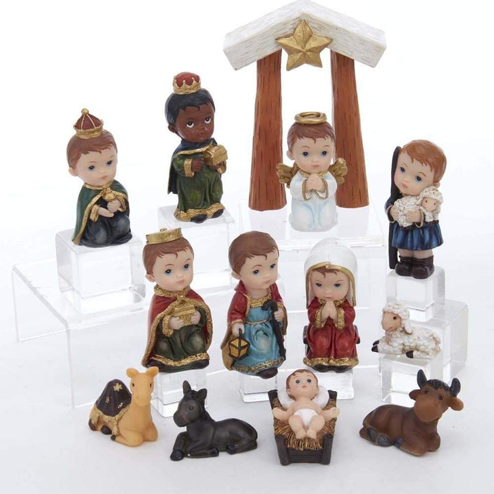 1.6-4.5" Children's Nativity 13-Piece Set Multi Color Resin