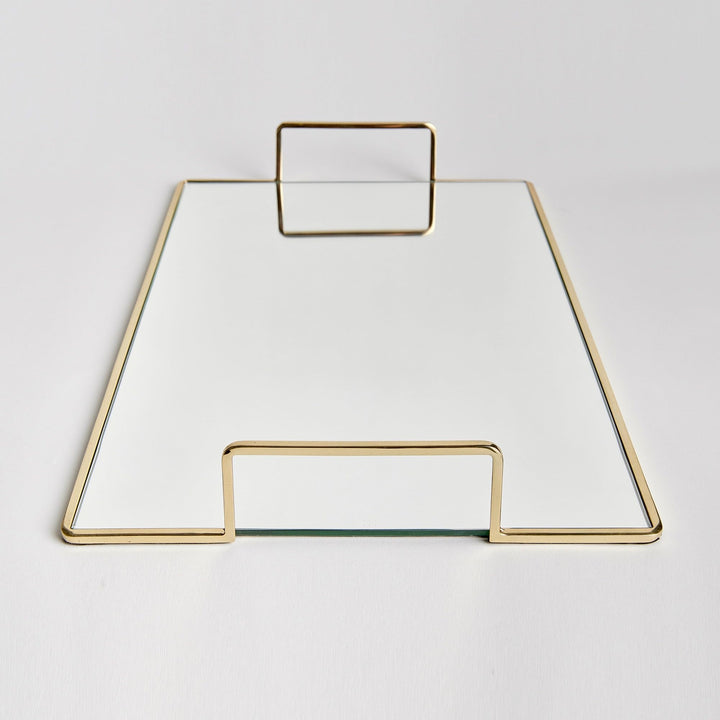 Decorative Tray Large 21"x13.25" Gold Glass Mirrored Finish