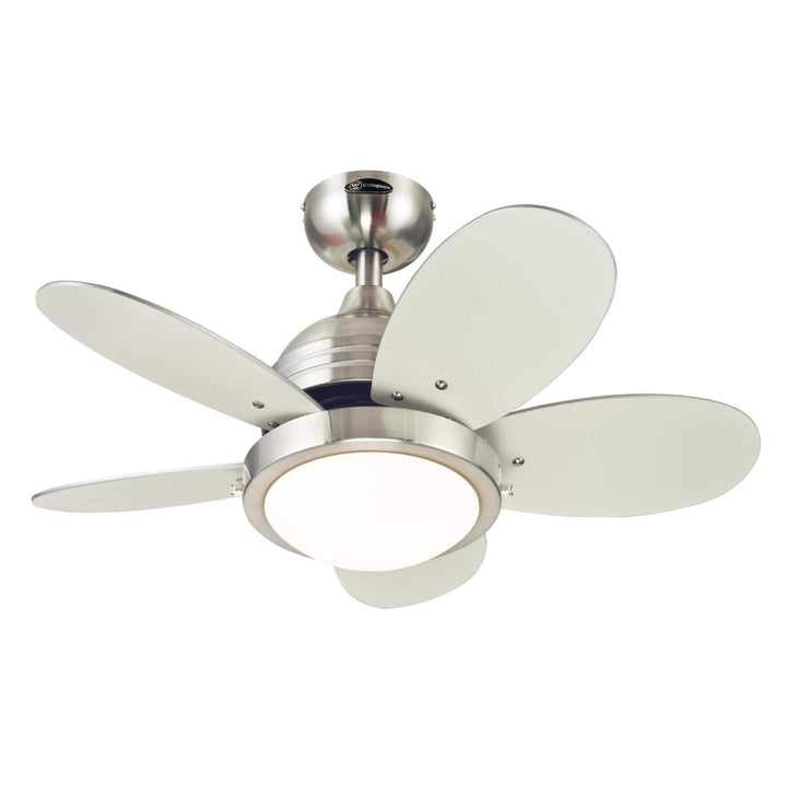 Westinghouse 7223600 Roundabout Indoor Ceiling Fan with Light 30 Inch Brushed