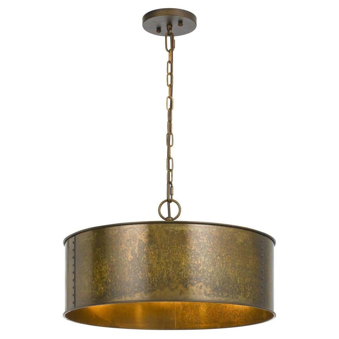 Cal 60W X 3 Rochefort Metal 3 Light Chandelier Distress Gold 7.00x20.00x20.00