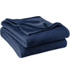 50"x60" Dark Blue Solid Color Microplush Blanket Luxury Travel Fleece Throw Sofa throw - Dark Blue