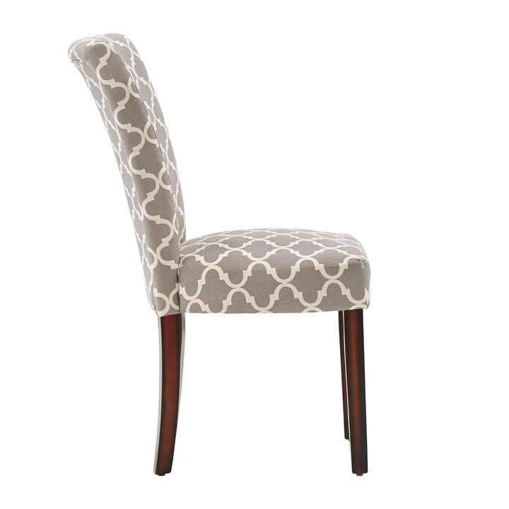 Home Creek 2-Piece Starlite Moroccan Upholstered Parsons Wooden Dining Chair