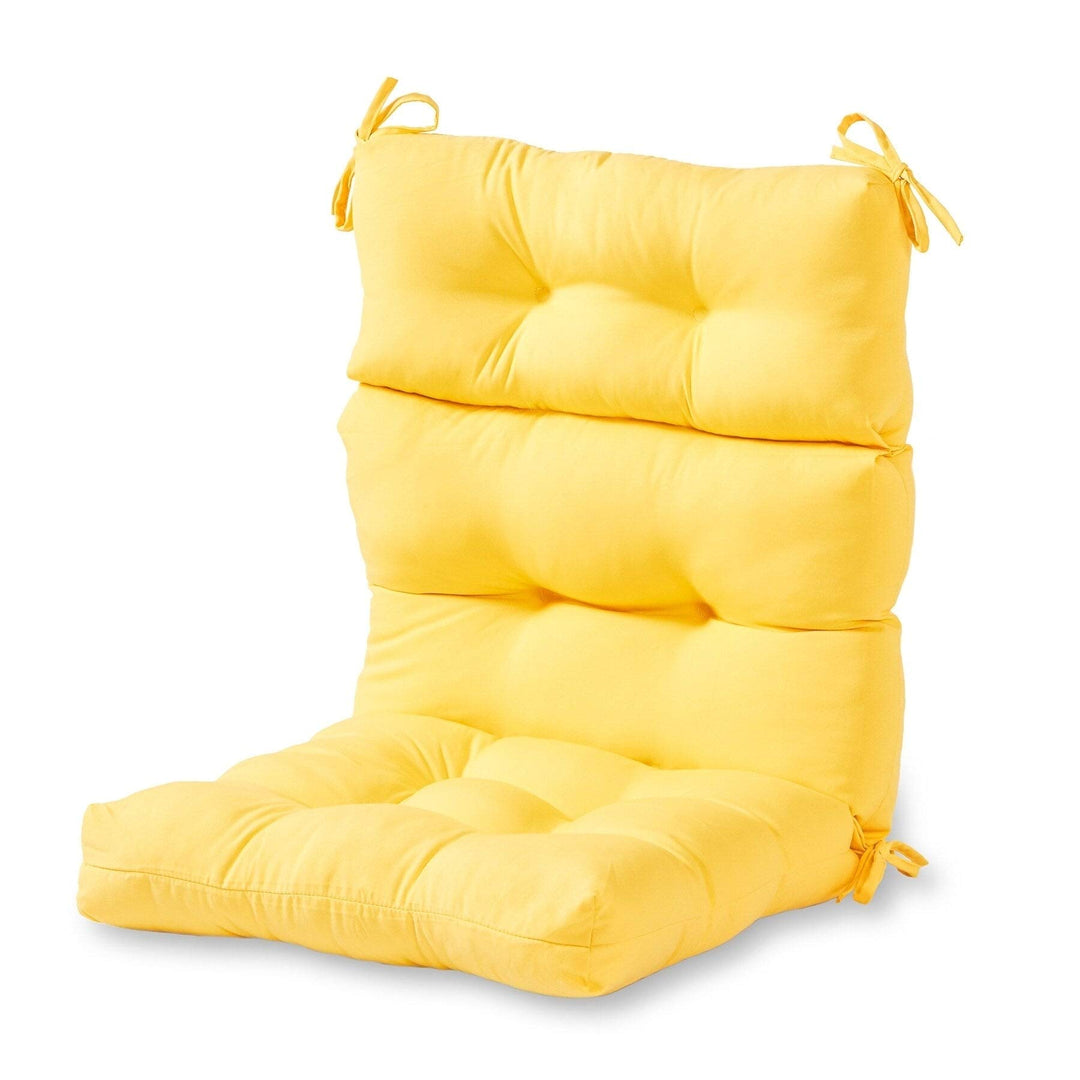 Driftwood 44x22-inch 3-Section Outdoor Yellow High Back Chair Cushion Solid