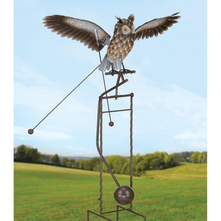 Rocker Stake Owl 34.5"x22"x48.25" Multi Color Metal