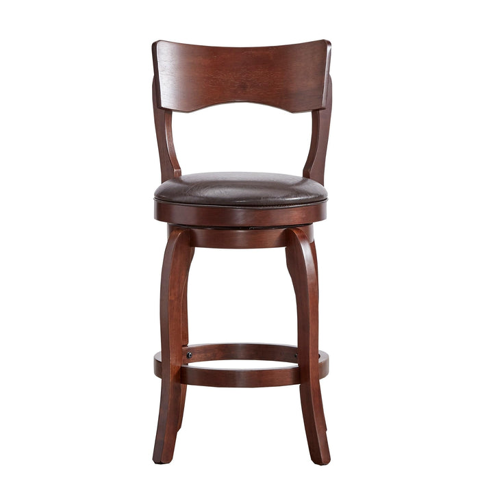 Inspire Q Lyla 24-inch Brown Counter Ight Swivel Stool by Classic Brown Faux