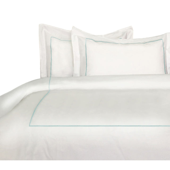 Melange Home Percale Cotton Crisp Single Stripe Duvet Cover Set