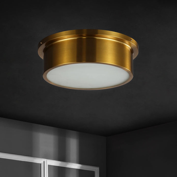 3-light 16-inch Flush Mount 16 in. W X D 5 H Gold Modern Contemporary Metal - Diamond Home USA