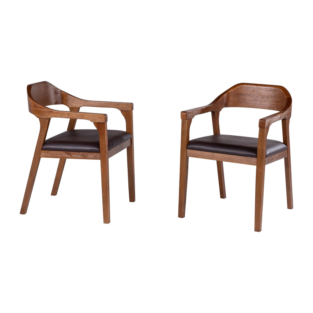 Boraam Rasmus Dining Armchairs-Set of 2 Brown/Chestnut Wire-Brush