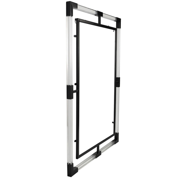 Black Metal Double Framed Wall Mirror with Acrylic Frame