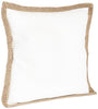 SARO LIFESTYLE 24139.W20S Square Solid Jute-Braided Down Filled Pillow White 20" Down - White