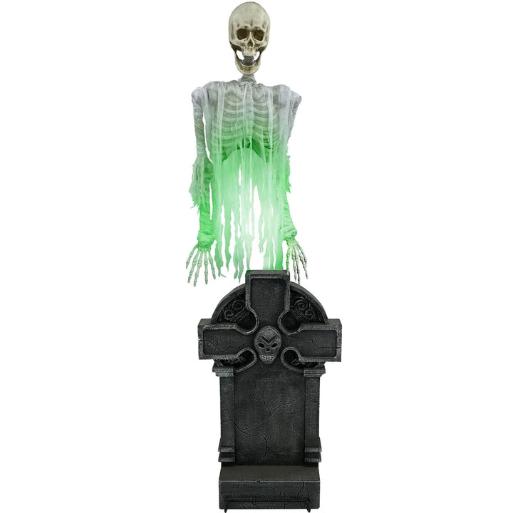 Floating Skeleton Ghost Over Tombstone Indoor Or Covered Outdoor Premium