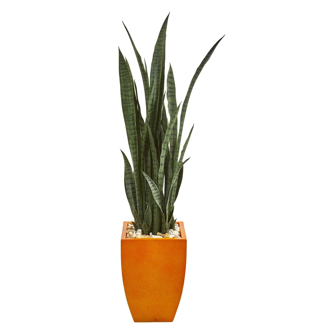 Orange Planter 55-inch Artificial Plant