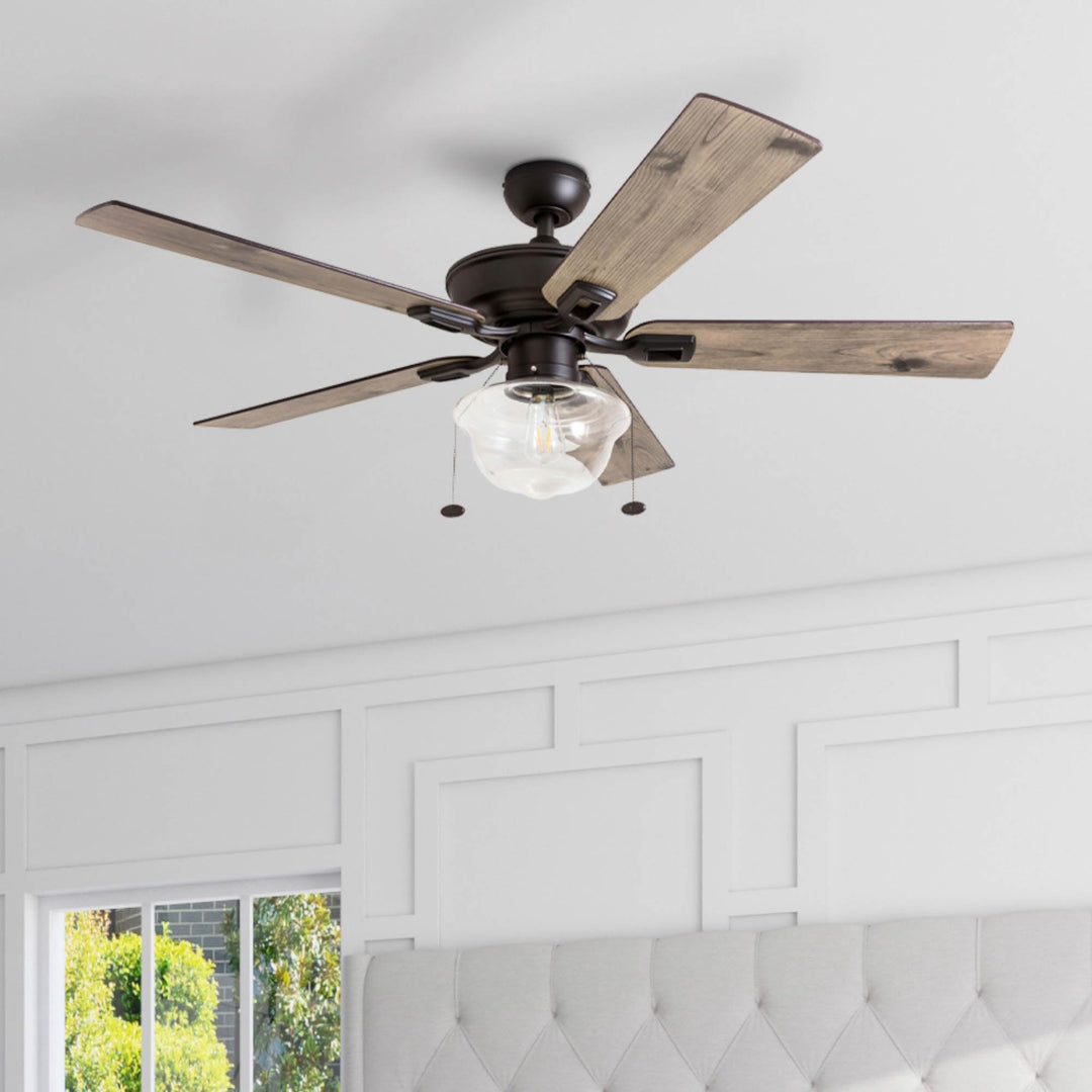 Prominence Home Abner 52 Inch Modern Farmhouse Indoor Outdoor LED Ceiling Fan