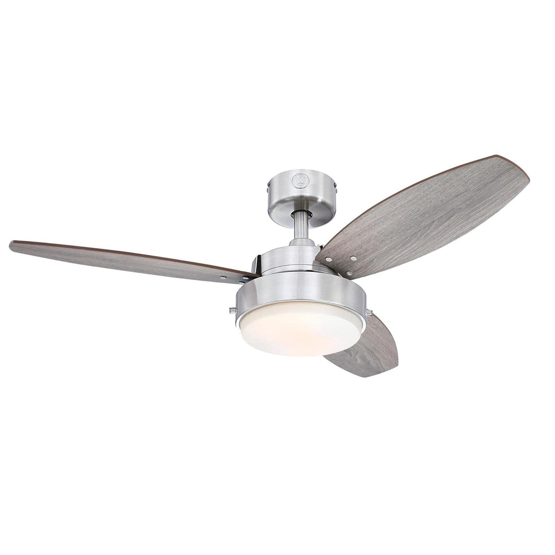 Westinghouse Alloy Ceiling Fan 42-Inch Brushed Nickel w/Weathered Oak Blades 42 Inches - Brushed Nickel with Weathered Oak Blades