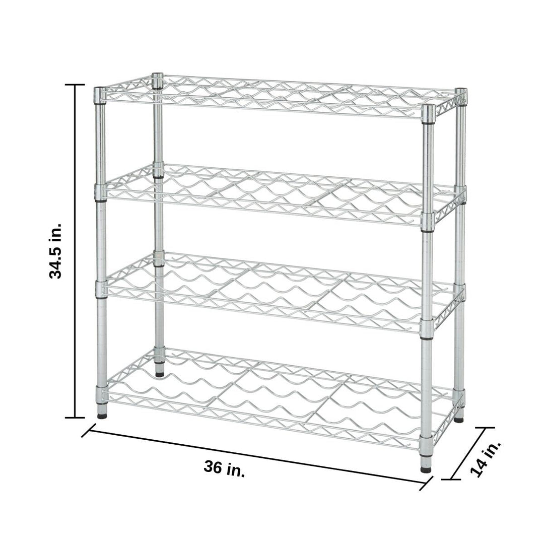 TRINITY EcoStorage 4-Tier Adjustable Metal Wire Wine Rack Freestanding Stackable