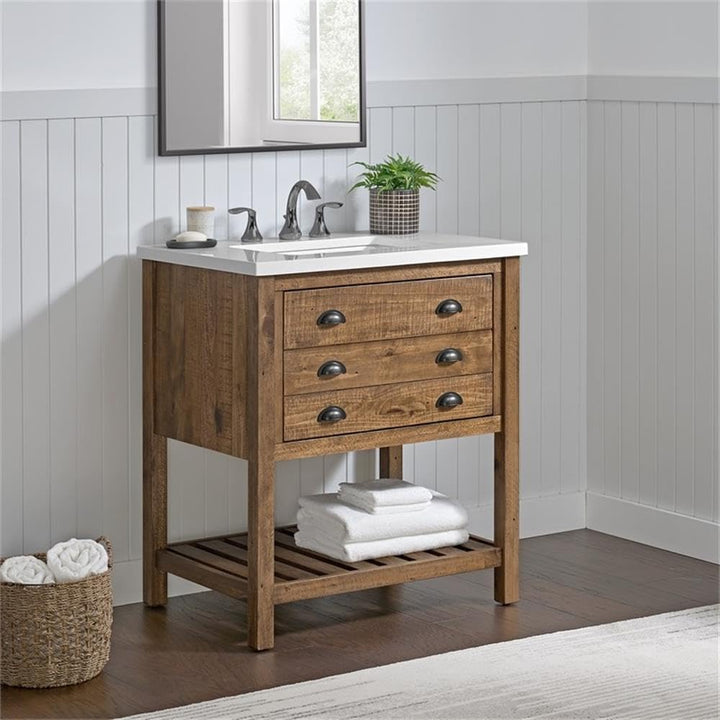 Martin Svensson Home Monterey 31" Wood Single Bathroom Vanity Natural Brown