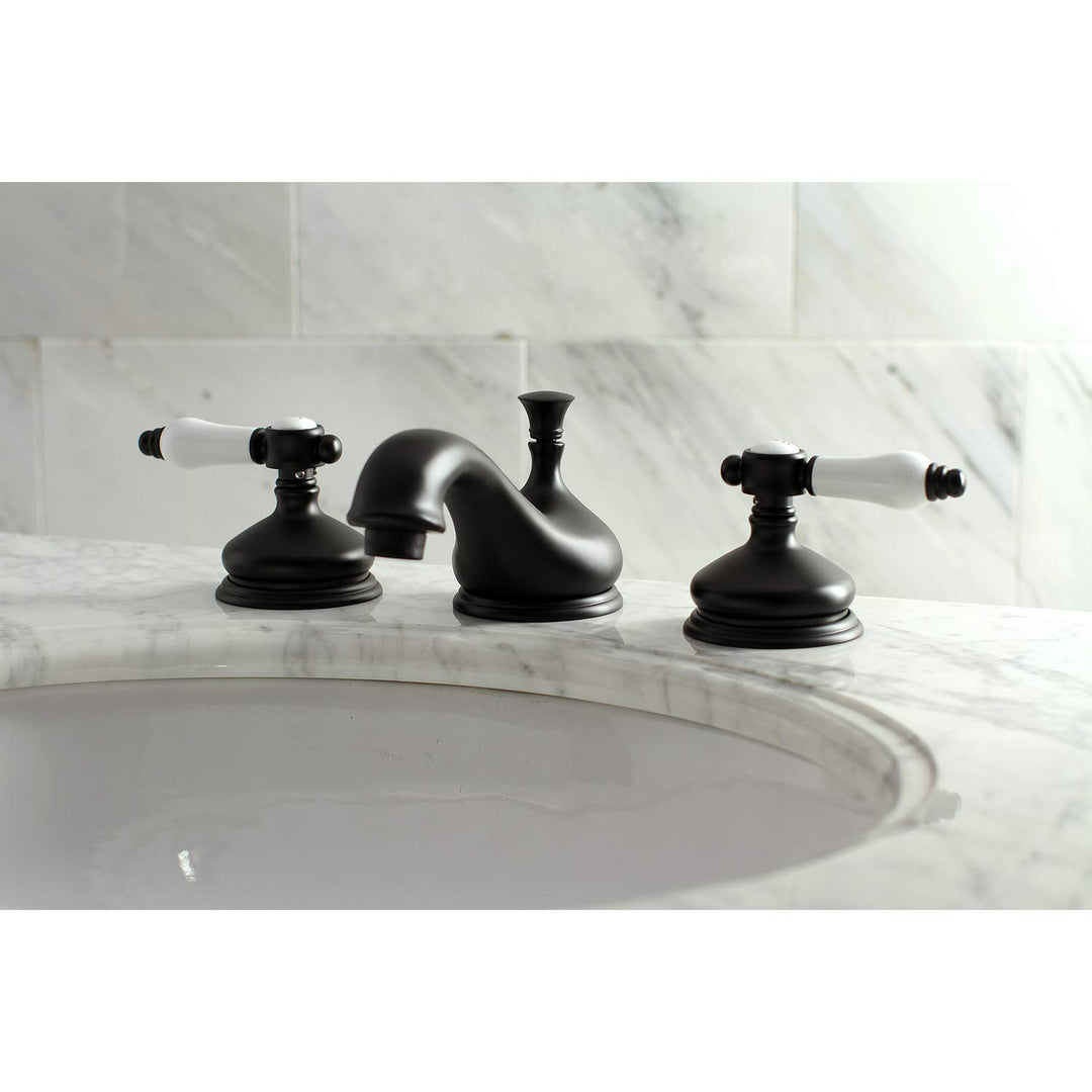 Kingston Brass KS1160BPL Bel-Air Widespread Bathroom Faucet 5-1/2 inch in Matte Black