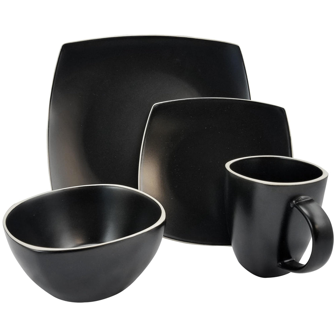 Gibson Soho Lounge Matte 16pc Dinnerware Set - Black 93597335M