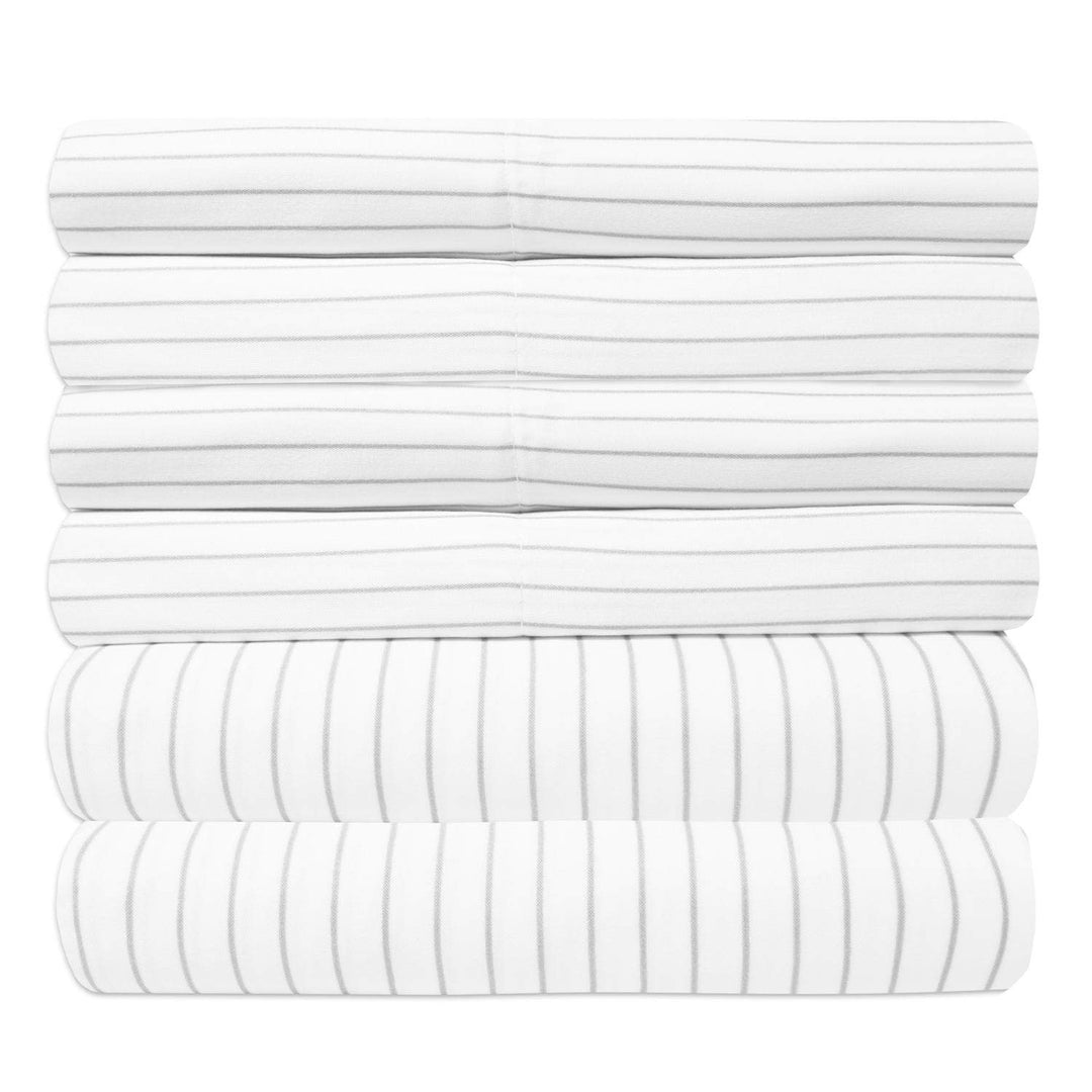 bed bath n more 6 Piece Loft Collection Modern Classic Pinstripe Sheet Sets Grey