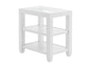 Martin Svensson Home Cordero Glass Top Wood White Side Shelf Storage Chairside