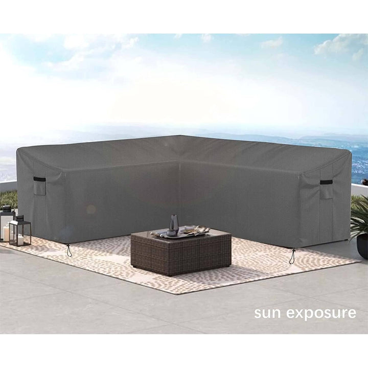 V Shaped Patio Couch Cover Waterproof Heavy Duty Furniture Sectional Sofa with 100"x100"x33.5"(V-Shaped)