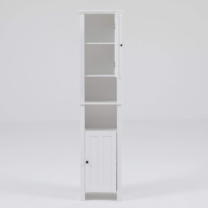 Tall Tower Bathroom 66.9in.h Cabinet in White Traditional MDF Painted Includes