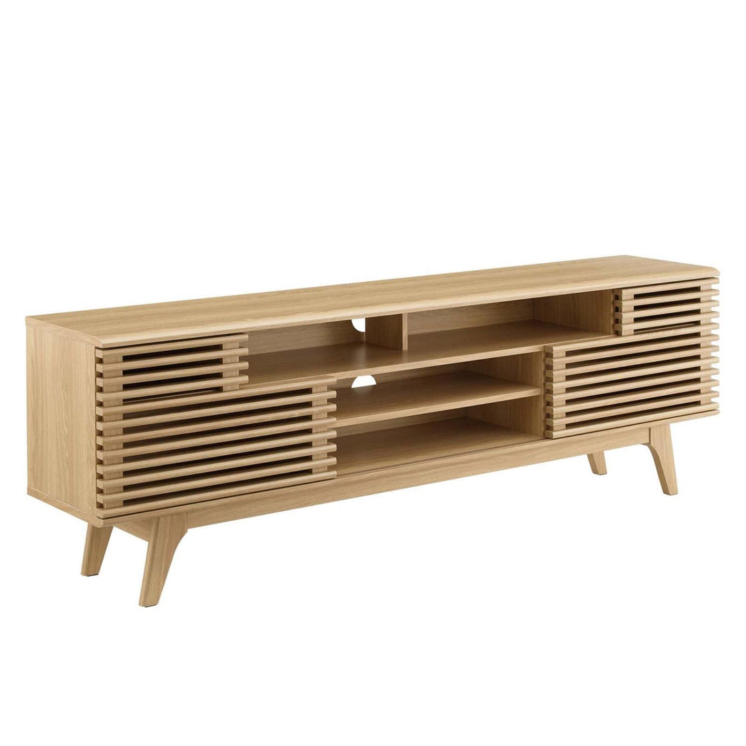 Modway Render Mid-Century Modern Low Profile 71 Inch Media Console TV Stand in