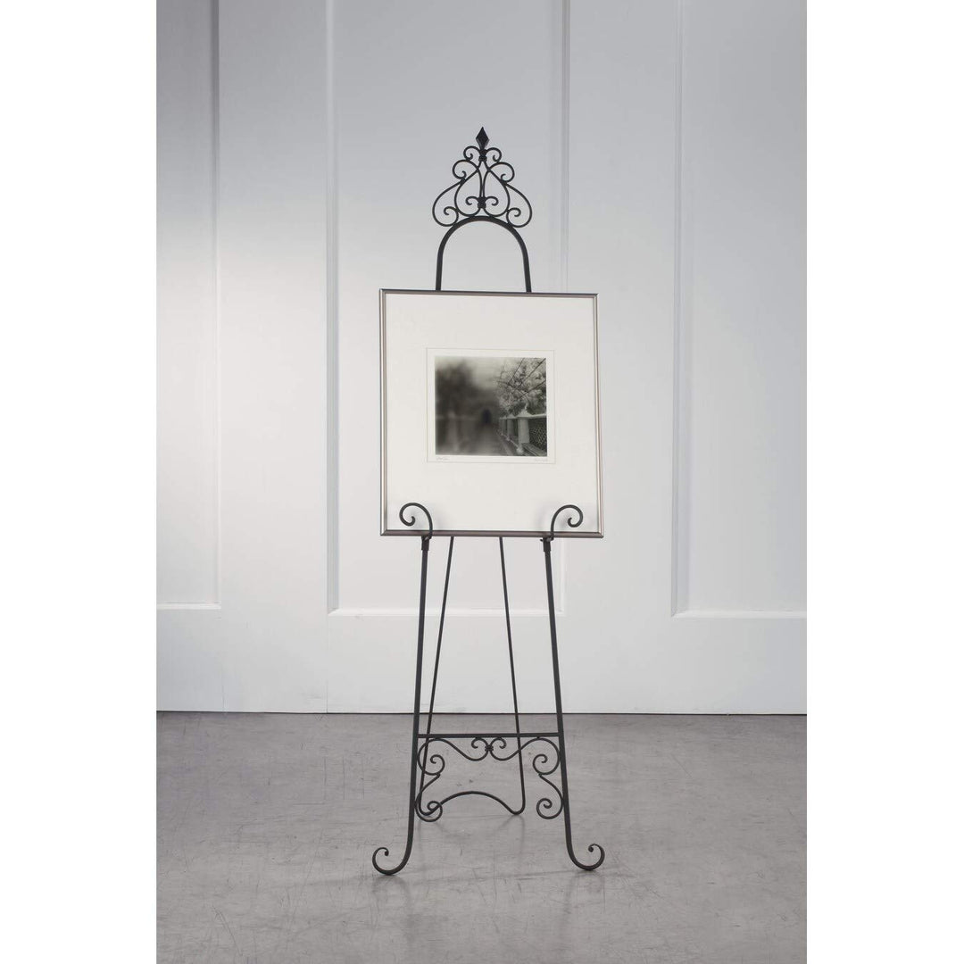 53" h Parisian Black Metal Floor Easel - 53" - Diamond Home USA