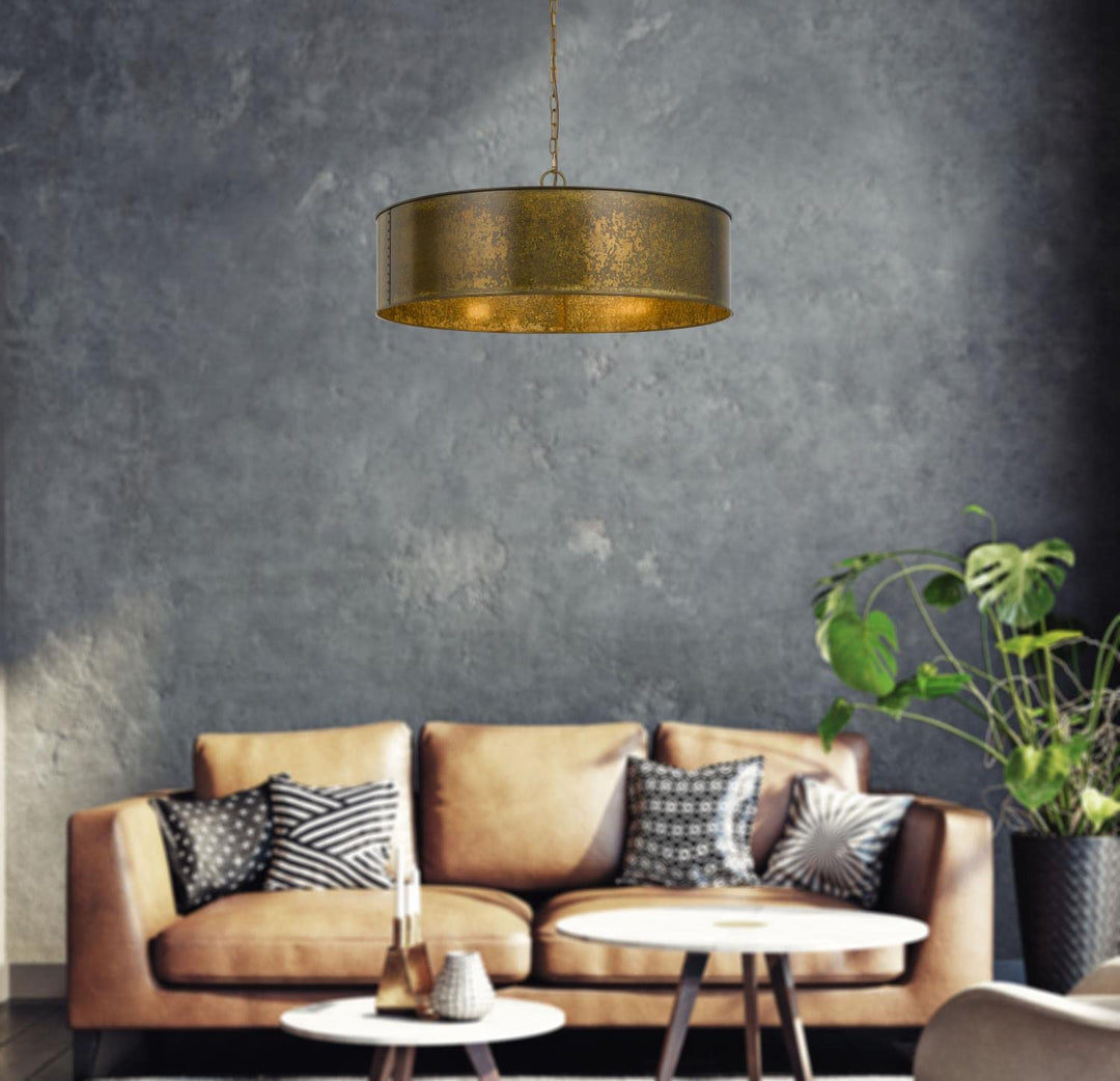 Cal 60W X 5 Rochefort Metal 5 Light Chandelier Distress Gold 8.00x29.50x29.50