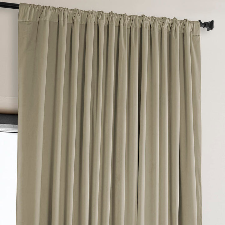 Exclusive Fabrics Extra Wide Heritage Plush Velvet Room Darkening Curtain (1 Panel)