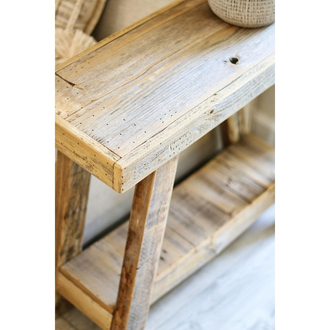 26x10x23 Aztec A Frame Side Table (Natural) Natural Farmhouse ectangular Wood - Diamond Home USA