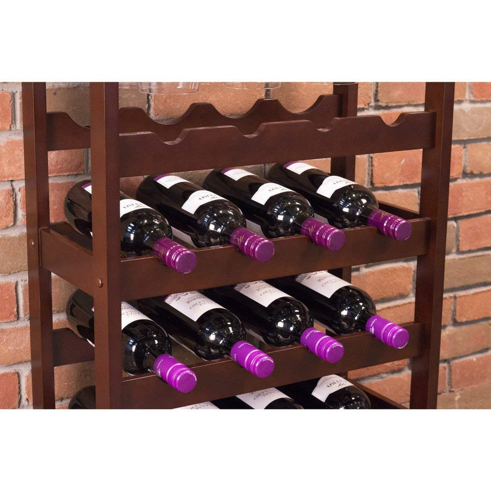 16 Bottle Wine Racks Free tanding Floor Unit with a Table Top for erving and - Diamond Home USA