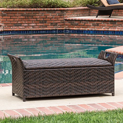 Outdoor Wicker Storage Bench Seat Box