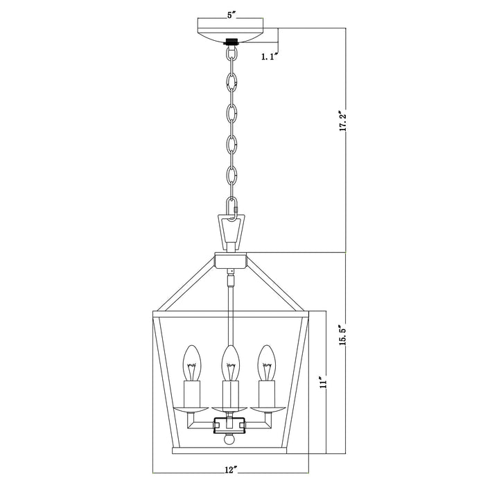 Antique Silver 4-light Open Metal Cage Lantern Chandelier Grey Metallic - Diamond Home USA