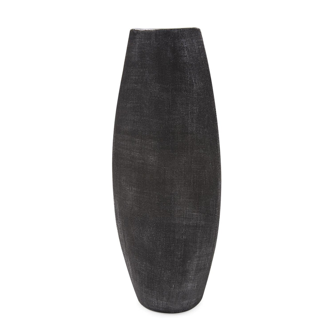 Howard Elliott Tall Free Formed Ceramic Vase in Textured Black