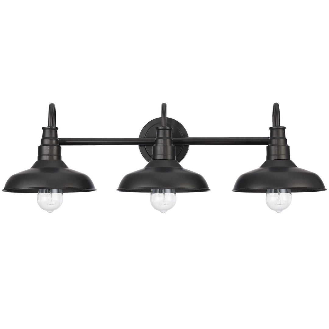 Black Finish Industrial 3-light Metal Vanity Light Modern Contemporary Bronze