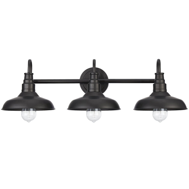 Black Finish Industrial 3-light Metal Vanity Light Modern Contemporary Bronze