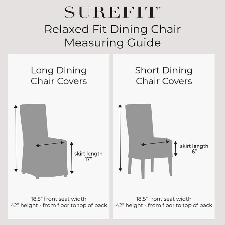 SureFit Essential Twill Long Dining Chair Slipcover Dining Chair Cover with