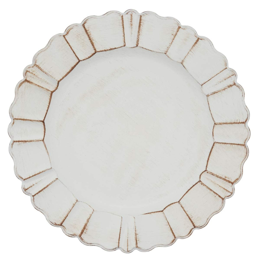 SARO LIFESTYLE CH189.I13R Scalloped Ruffled Design Charger Plates - Set of 4