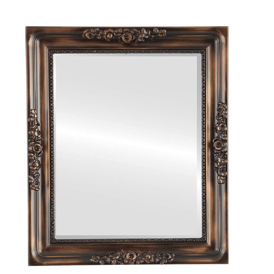 The Oval and Round Mirror Store Versailles Framed Rectangle Mirror in Rubbed 15x19