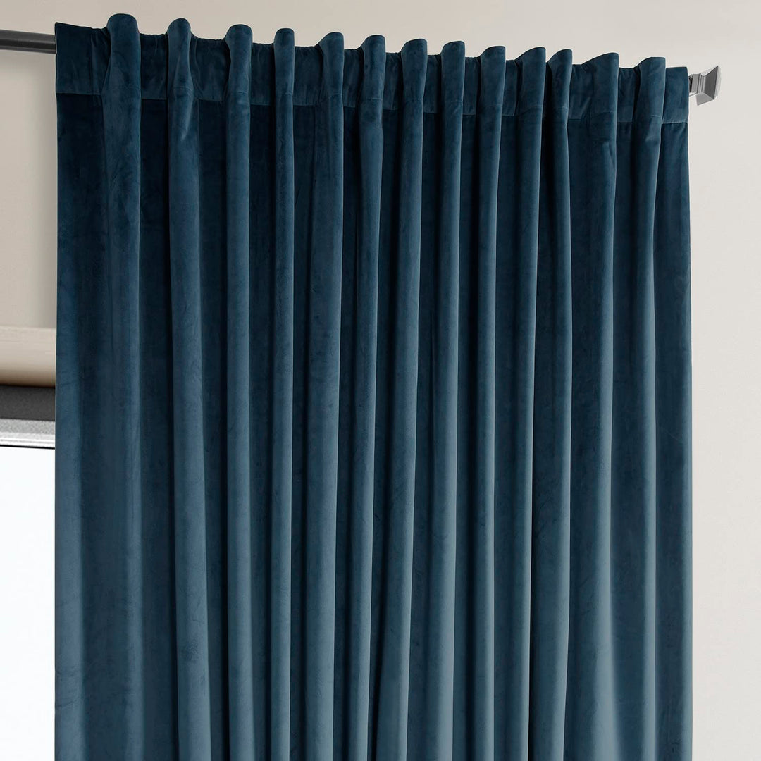 Exclusive Fabrics Signature Plush Velvet Hotel Blackout Curtains (1 Panel) - Luxury Soft Drapery for Light Control & Elegance