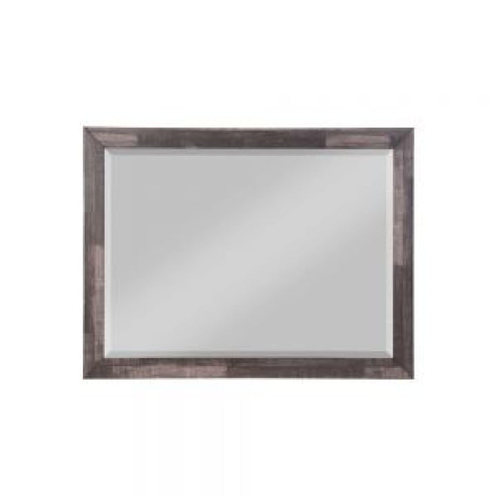 48 Inch Wood Mirror Landscape Beveled Rustic Brown Modern Contemporary