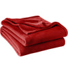 50"x60" Red Blue Solid Color Microplush Blanket Luxury Travel Fleece Throw Throw - Red