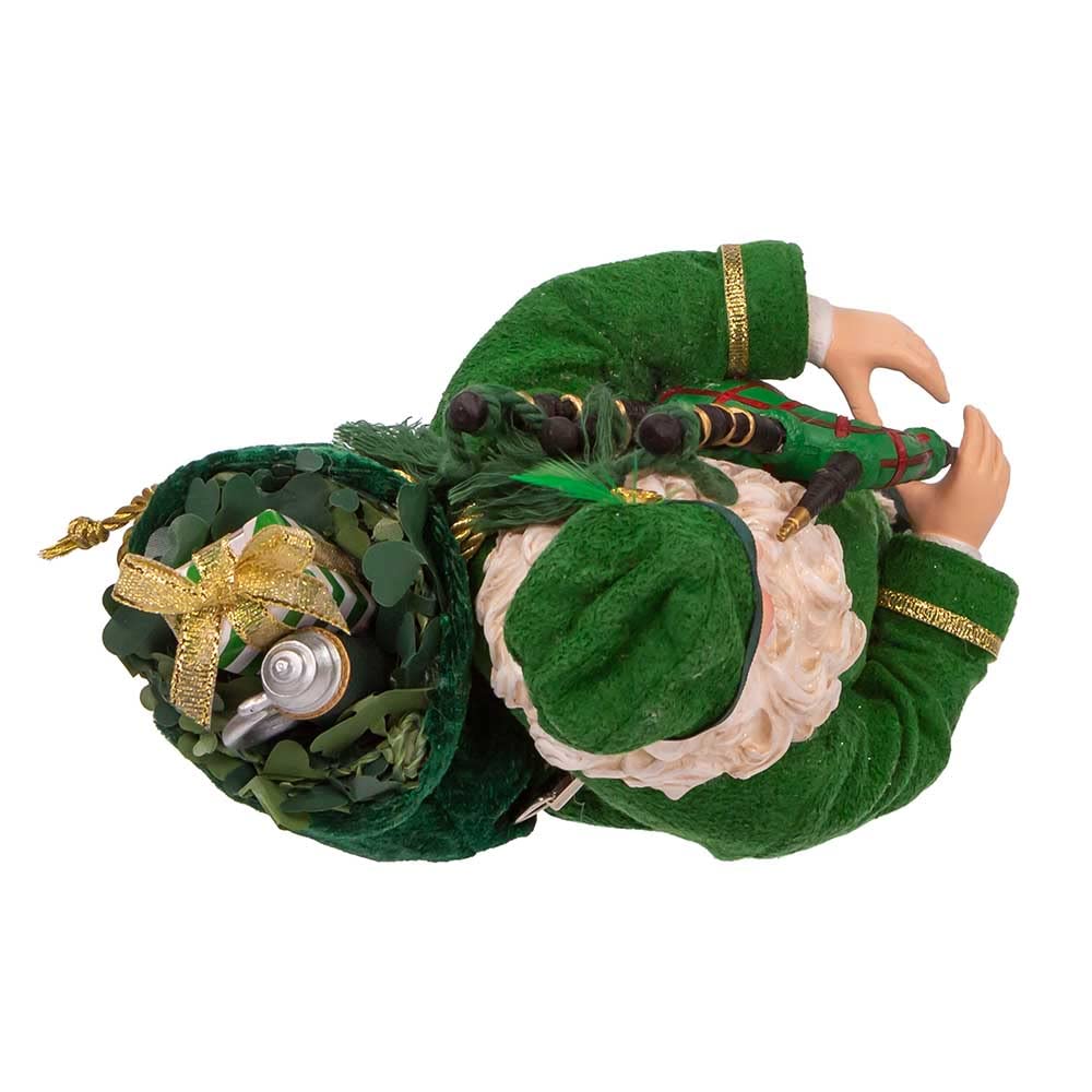 Kurt Adler 10.5-Inch Fabriché Musical Irish Bagpiper Santa