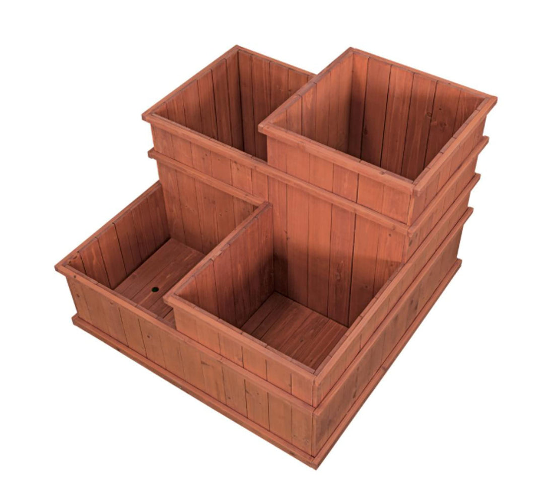 Leisure Season MLP3232 Medium Brown-1 Piece-Indoor and Outdoor Plant Box for